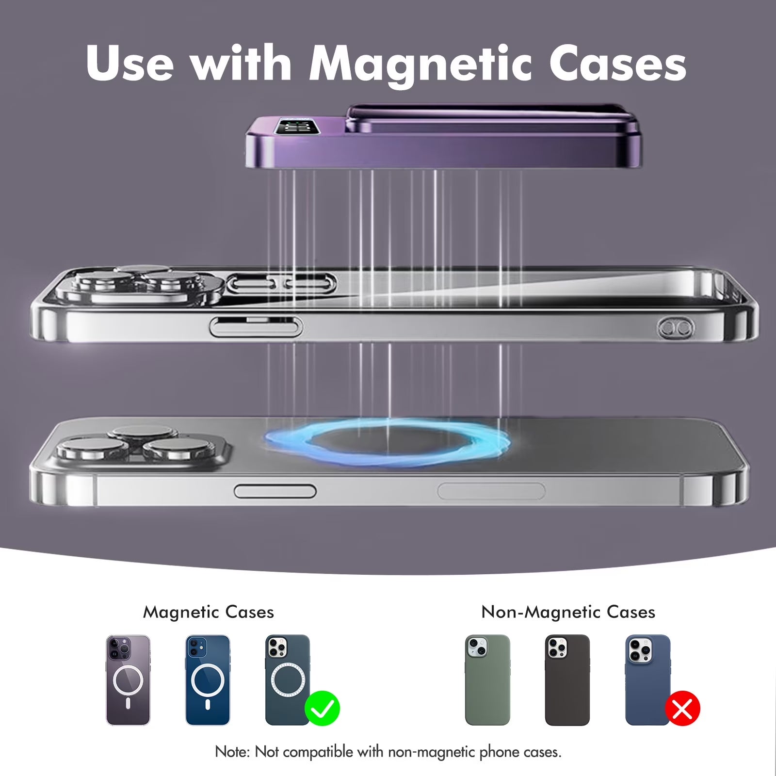 Wireless Power Bank 10000 mAh With  LED Power Display (22.5W fast charging) With Magsafe