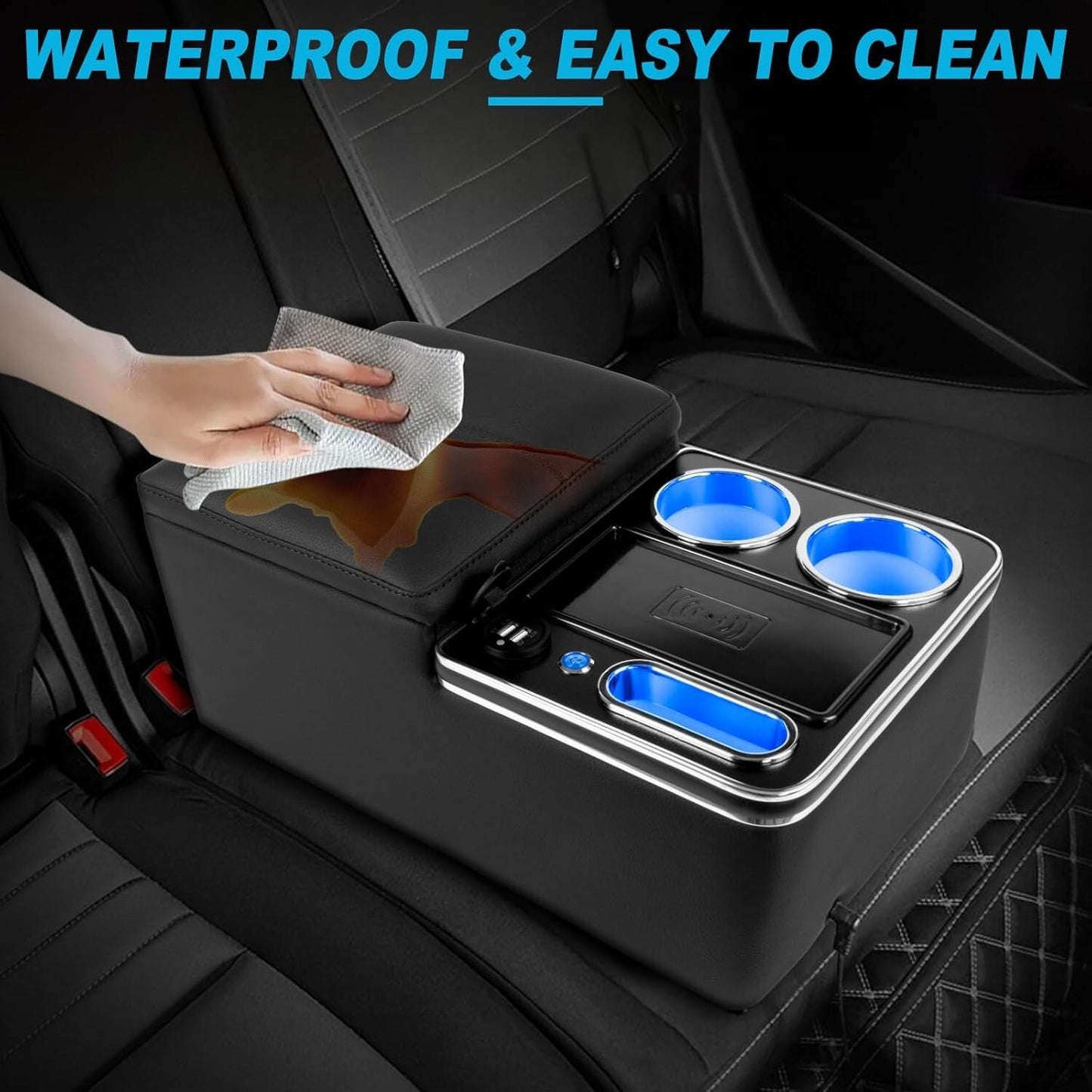 Premium Car Center Console (With Wireless Charging)